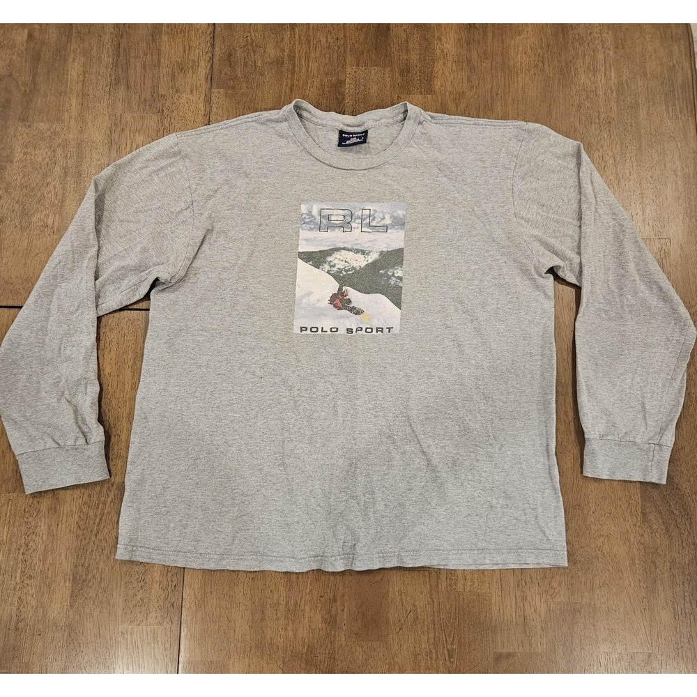 Vintage Men's Large Polo Ralph Lauren RL Polo Sport Snowboarder Long Sleeve
